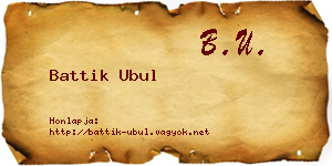 Battik Ubul névjegykártya